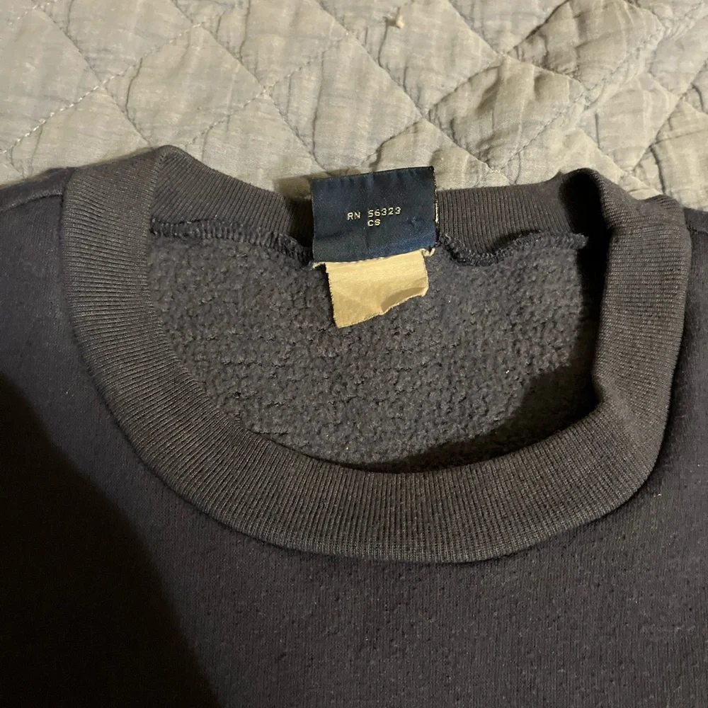 Nike Men's Navy and‎ Teal Crewneck Sweater 80s